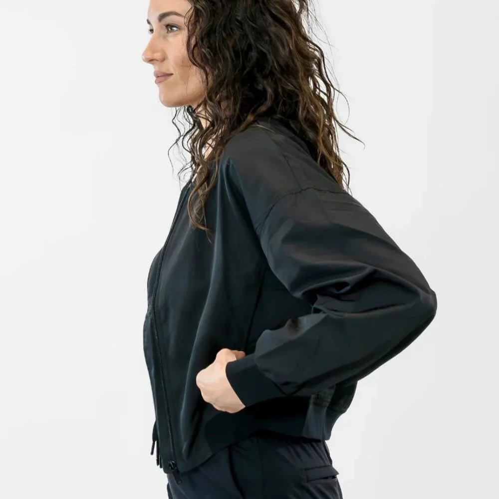 Senita Athletics Lightweight Bomber Jacket - Black - Size Small - Picture 5 of 5
